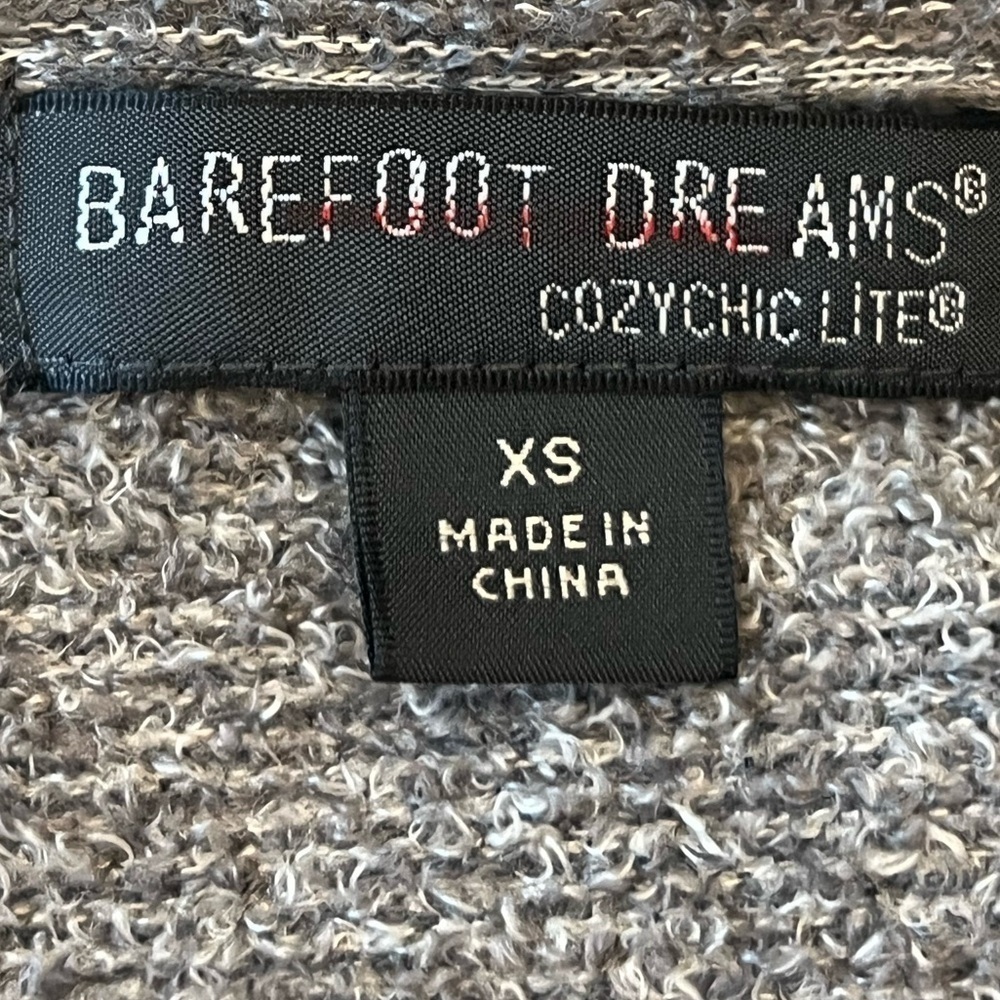 Barefoot Dreams Cozy Chic Lite gray hooded cardigan sweater size extra small - Picture 7 of 8